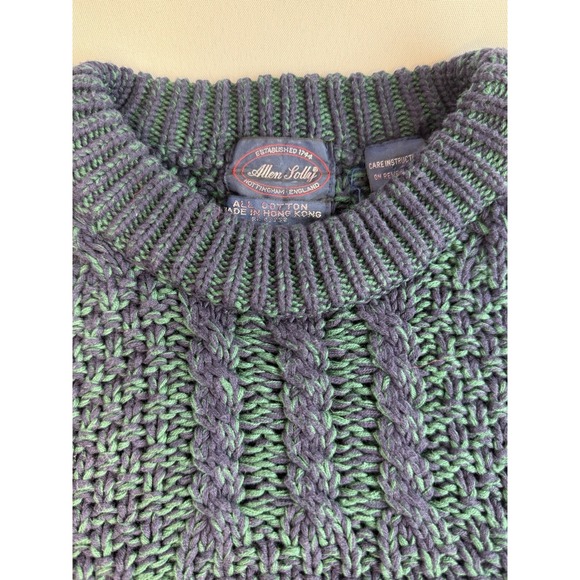 Allen Lolly Nottingham England Men's Cable-knit Pullover Sweater Large Navy/Grn - Picture 4 of 10